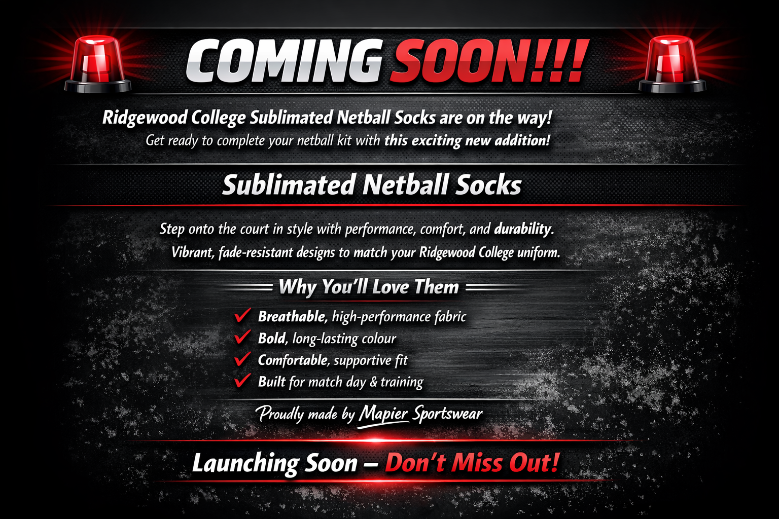 Ridgewood College Netball Socks