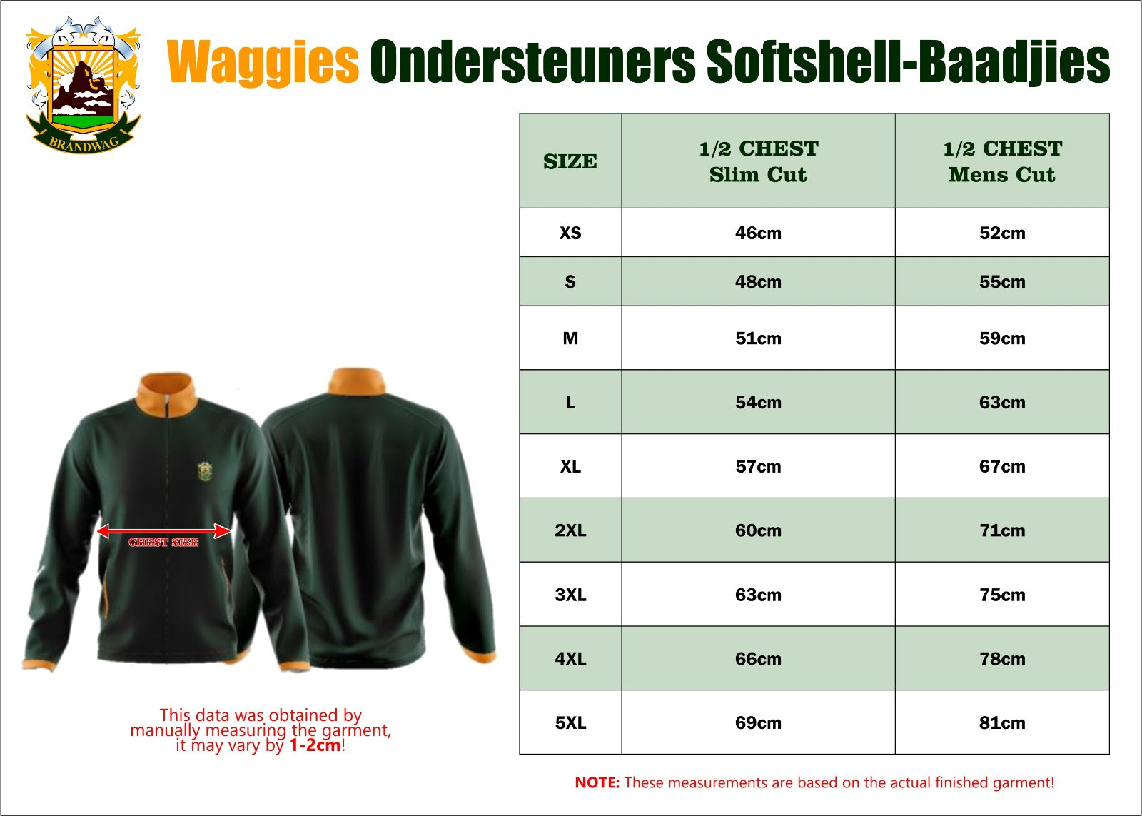 Waggies Ondersteuners Softshell-baadjie